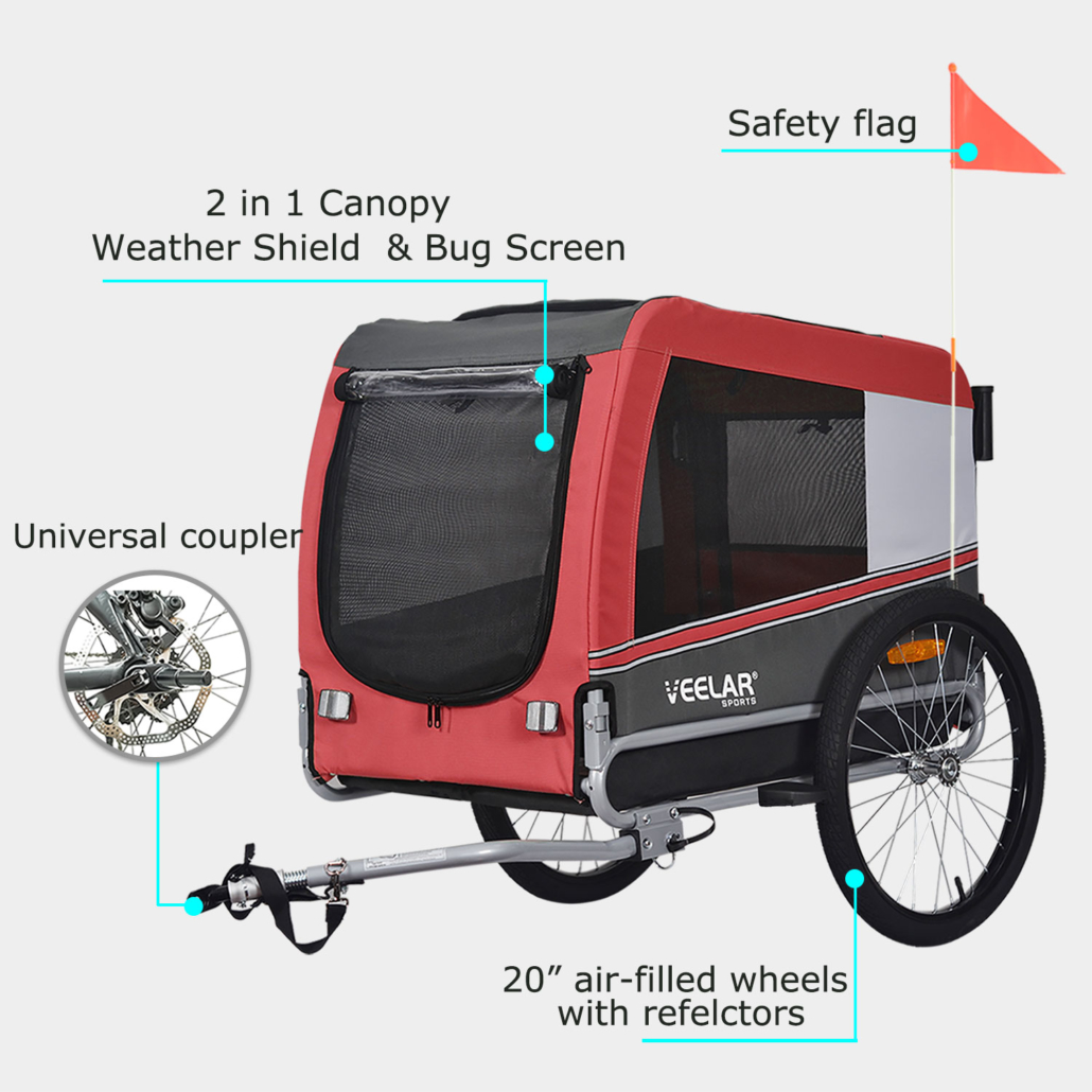 Tiggo VS Pets M 80201 Hondenaanhanger Fietskar voor honden, groen